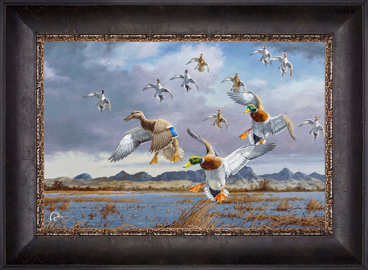 In Before the Squall - Mallards and Pintails at the Sutter Buttes Limited Edition Canvas - Official Ducks Unlimited Art