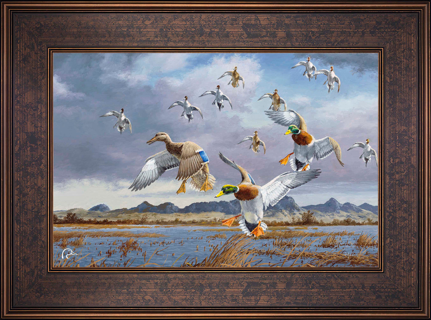 In Before the Squall - Mallards and Pintails at the Sutter Buttes Limited Edition Canvas - Official Ducks Unlimited Art