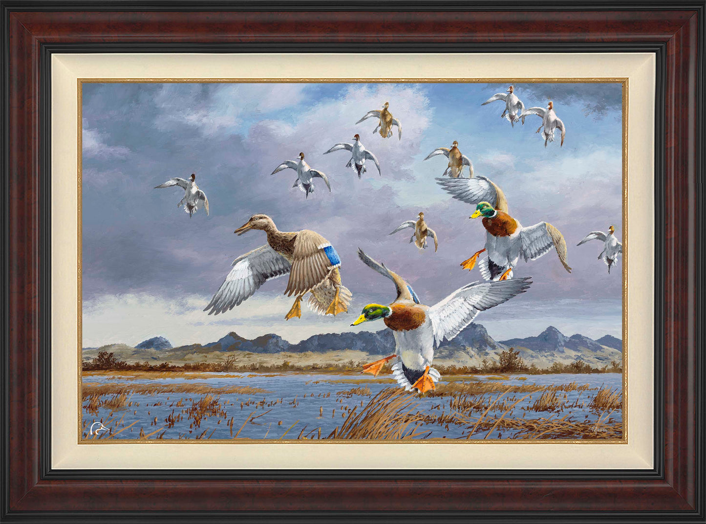 In Before the Squall - Mallards and Pintails at the Sutter Buttes Limited Edition Canvas - Official Ducks Unlimited Art