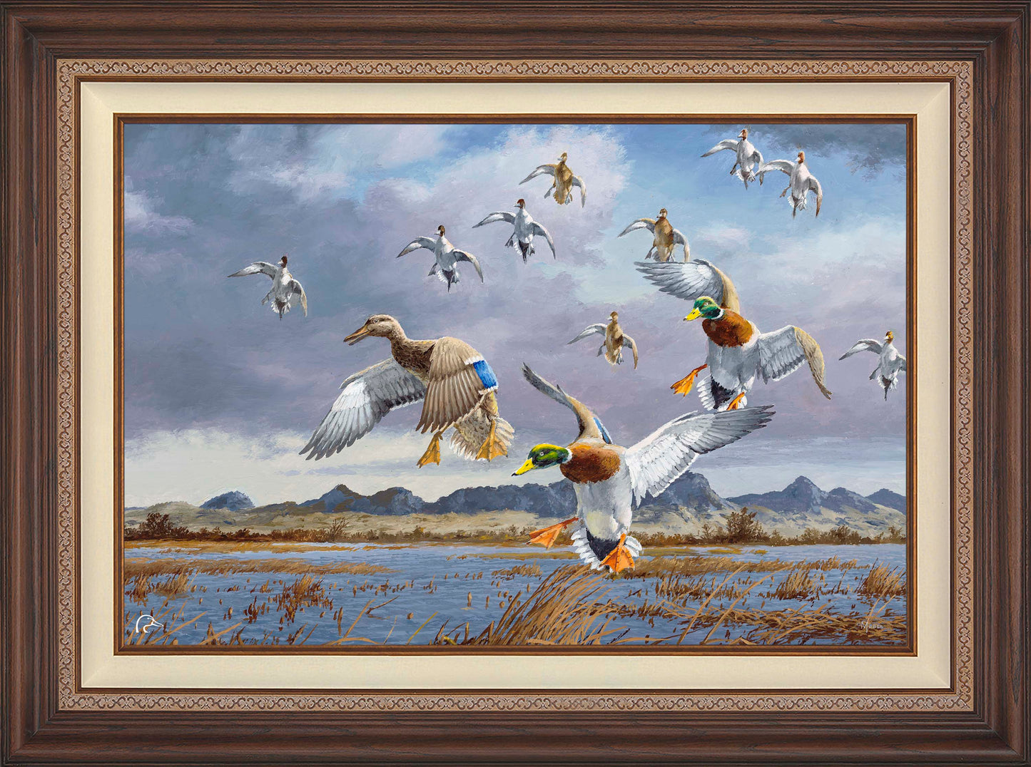 In Before the Squall - Mallards and Pintails at the Sutter Buttes Limited Edition Canvas - Official Ducks Unlimited Art