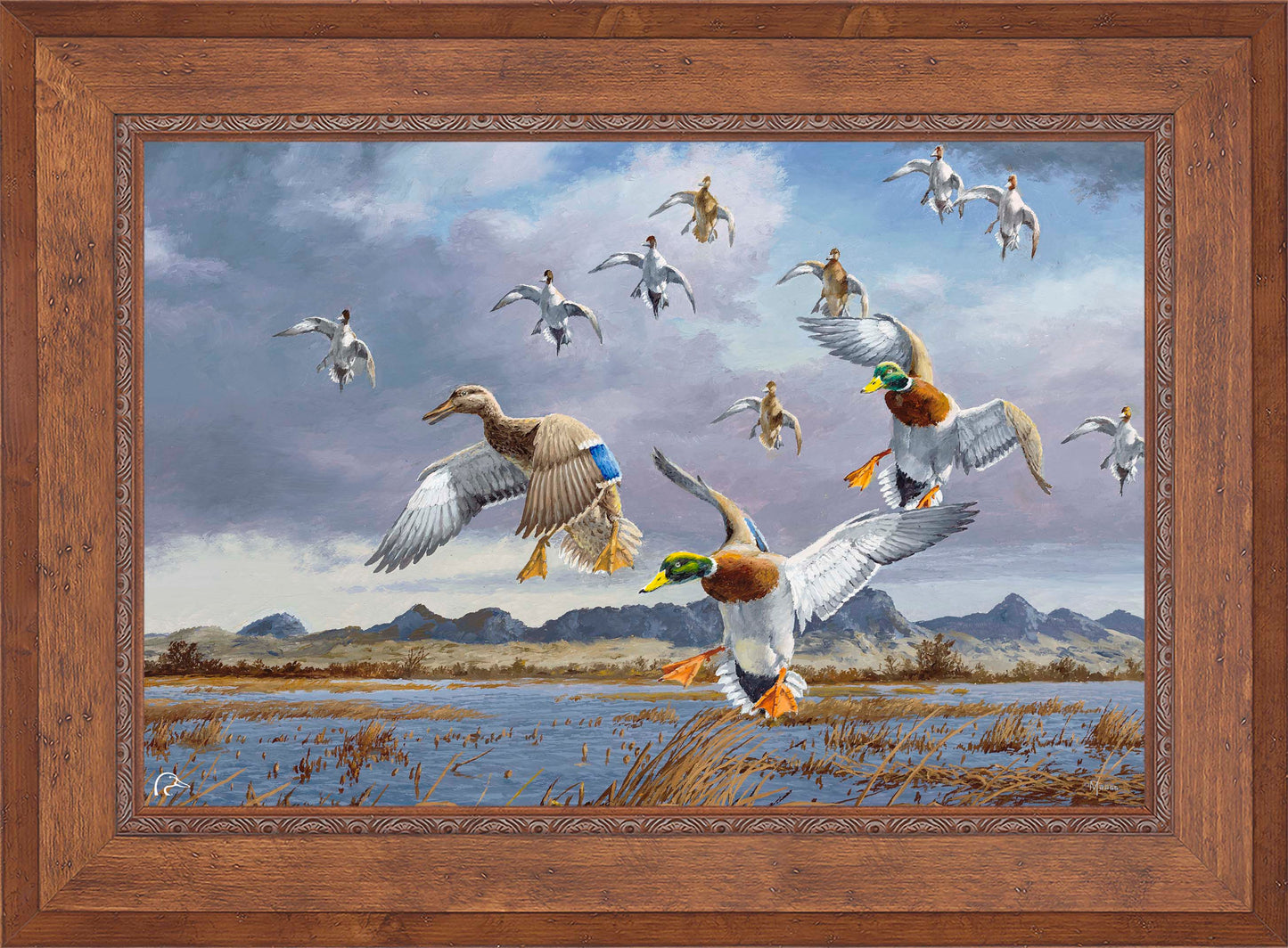 In Before the Squall - Mallards and Pintails at the Sutter Buttes Limited Edition Canvas - Official Ducks Unlimited Art