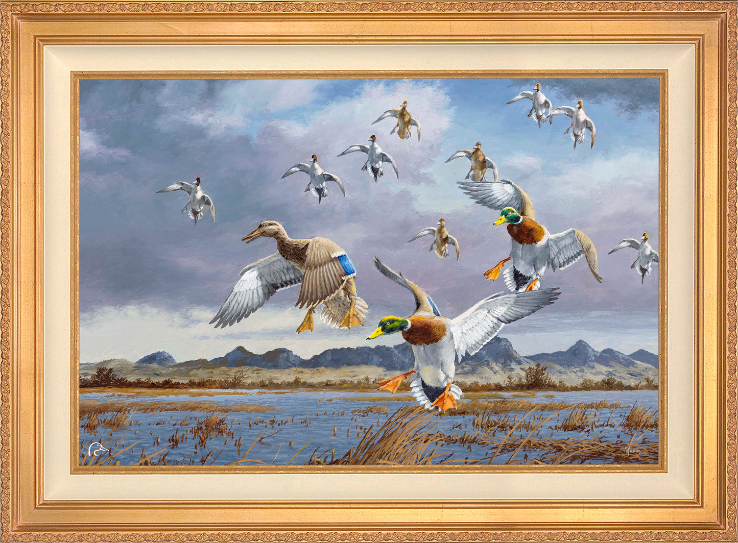 In Before the Squall - Mallards and Pintails at the Sutter Buttes Limited Edition Canvas - Official Ducks Unlimited Art