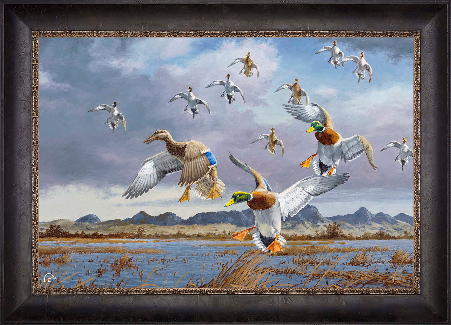 In Before the Squall - Mallards and Pintails at the Sutter Buttes Limited Edition Canvas - Official Ducks Unlimited Art