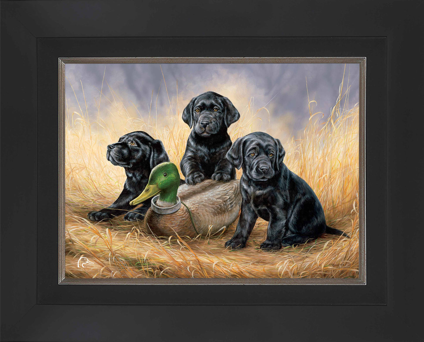 Ready for Class - Black Lab Puppies Limited Edition Canvas - Official Ducks Unlimited Art