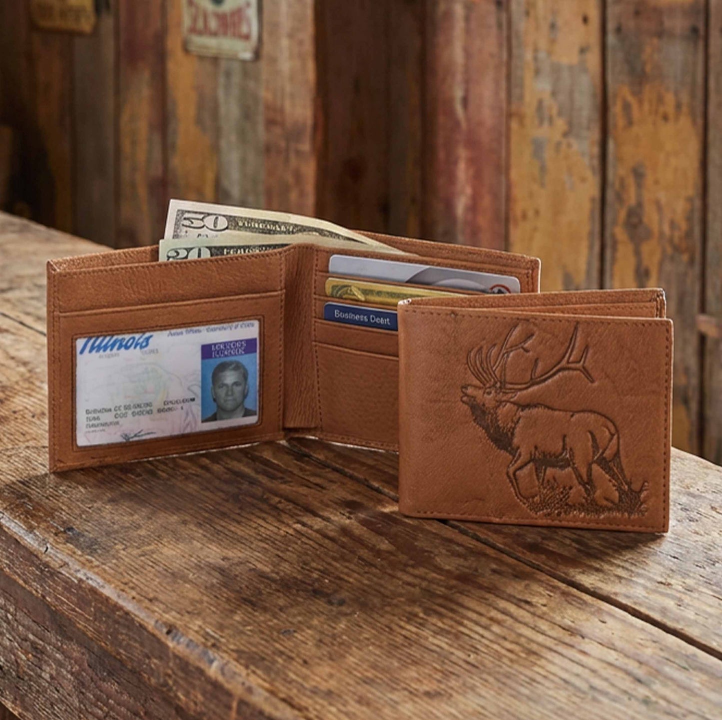 Leather Bifold Elk Wallet