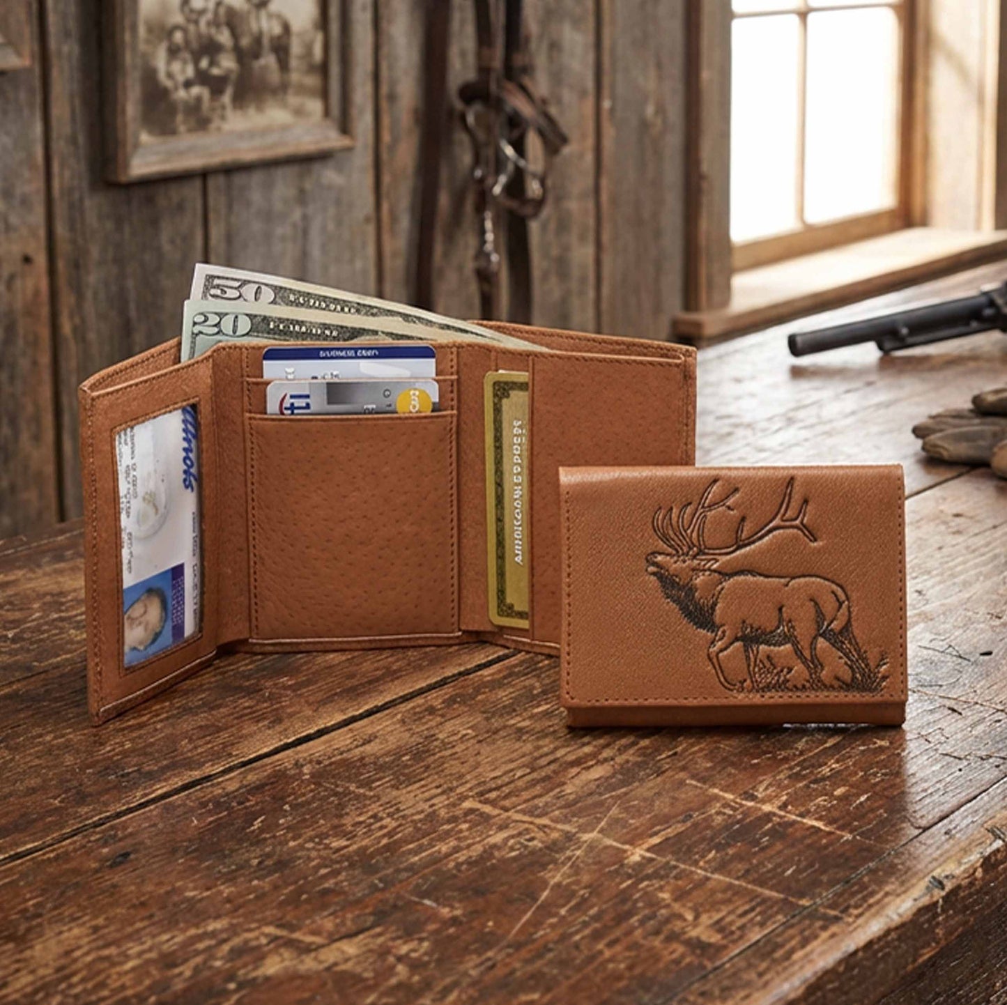 Leather Trifold Elk Wallet