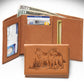 Leather Trifold Wolve Wallet