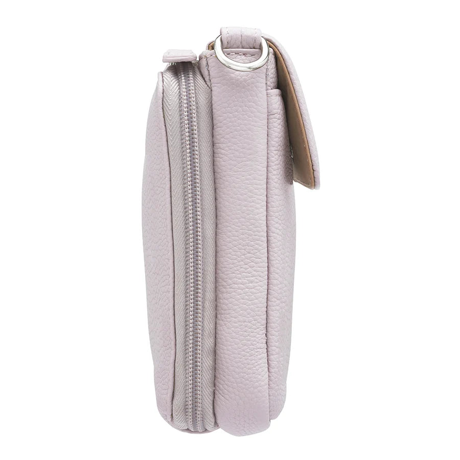 Leather Crossbody Phone Pouch Concealed Carry Purse Cowhide - Lavender