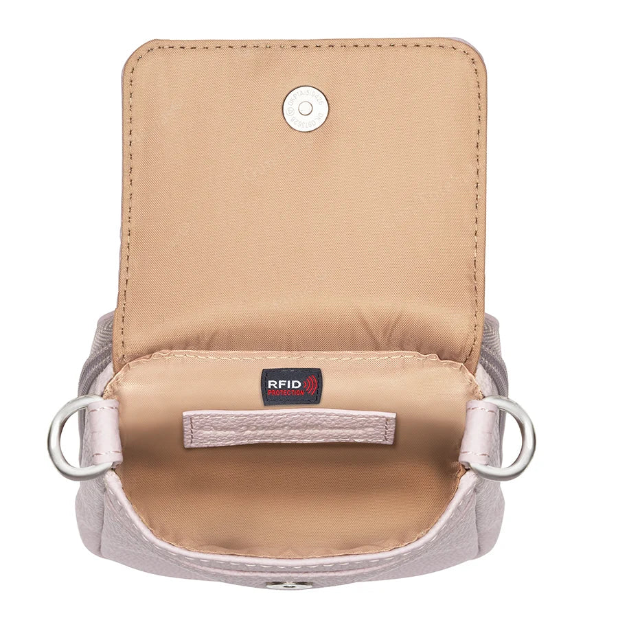 Leather Crossbody Phone Pouch Concealed Carry Purse Cowhide - Lavender