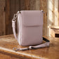 Leather Crossbody Phone Pouch Concealed Carry Purse Cowhide - Lavender