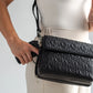 Leather Clutch Concealed Carry Purse Embroidered Lambskin - Black