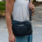Leather Slim Clutch Crossbody Concealed Carry Bag Cowhide - Black