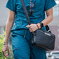 Leather Slim Clutch Crossbody Concealed Carry Bag Cowhide - Black
