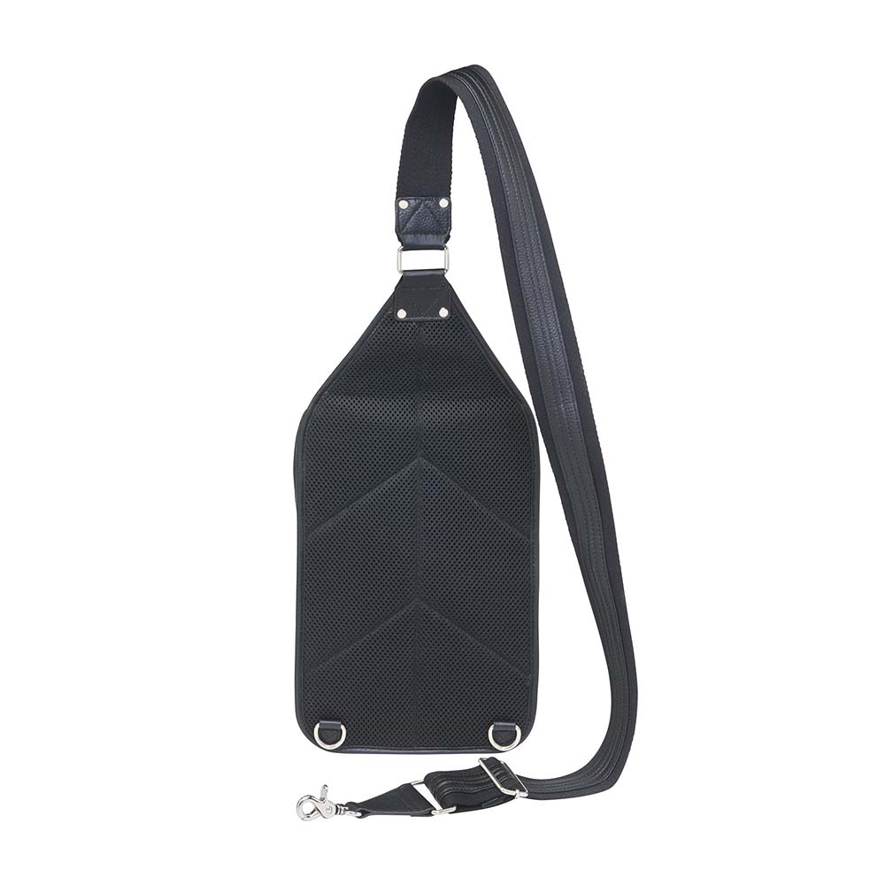 Leather Sling Backpack Concealed Carry Bag Cowhide - Black