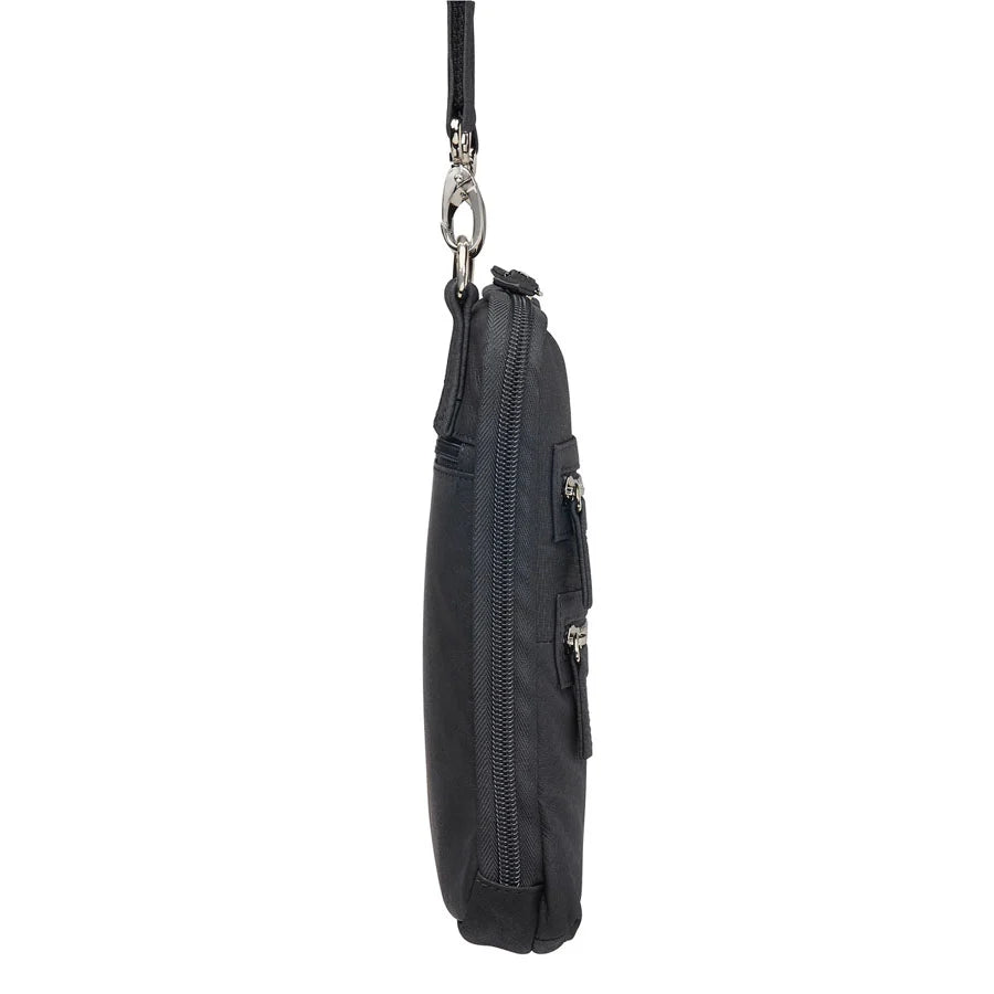 Leather Crossbody Essential Concealed Carry Tumbled Leather - Black