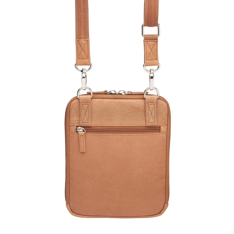 Leather Crossbody Essential Concealed Carry Tumbled Leather - Tan