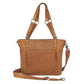 Leather BOHO Shoulder Tote Concealed Carry Purse Cowhide - Tan