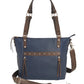 Leather BOHO Shoulder Tote Concealed Carry Purse USA Cowhide - Indigo