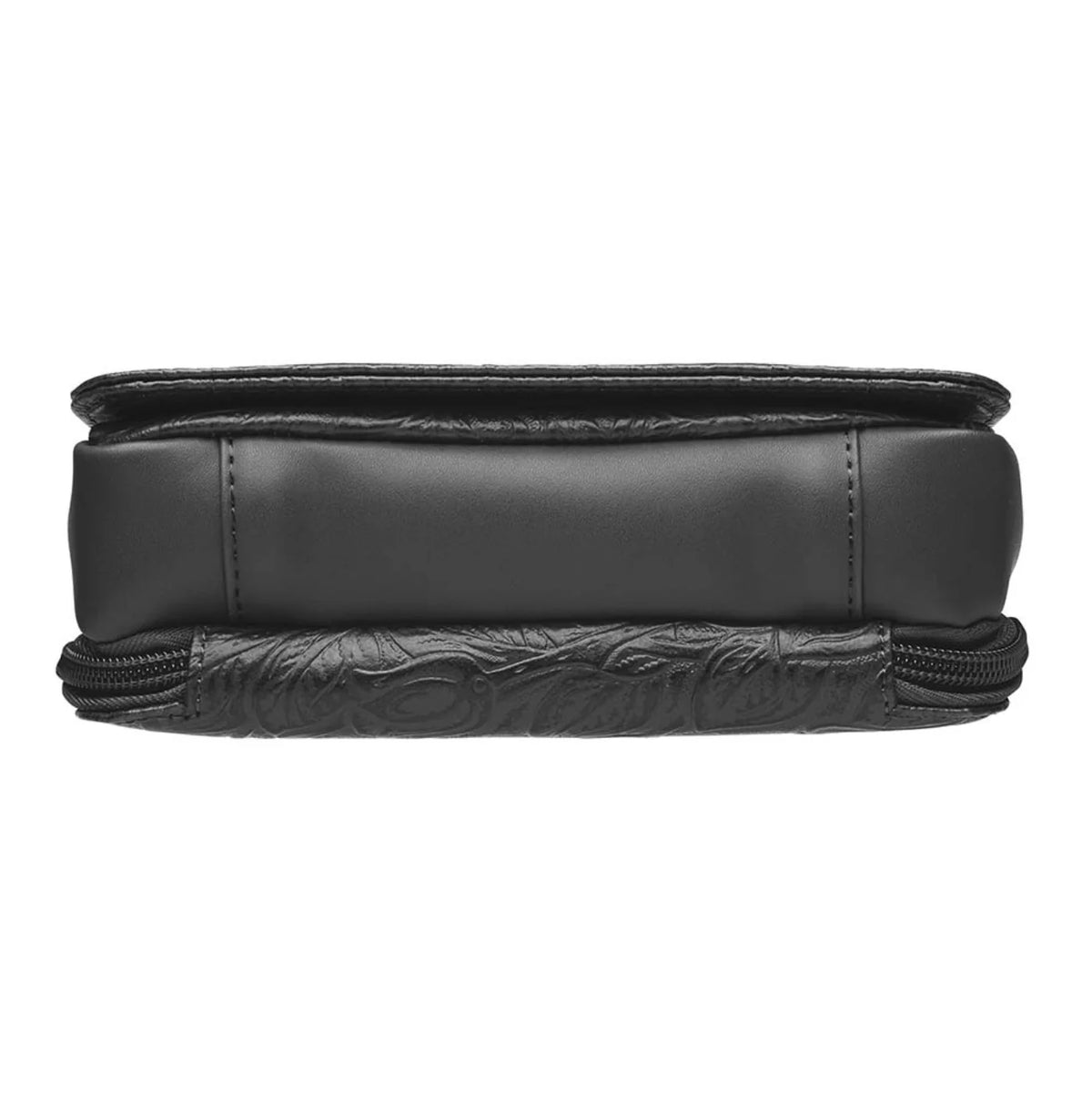 Leather Crossbody Organizer Concealed Carry Purse USA Cowhide - Black