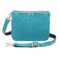 Leather Crossbody Organizer Concealed Carry Purse USA Cowhide - Turquoise