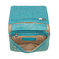 Leather Crossbody Organizer Concealed Carry Purse USA Cowhide - Turquoise