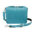 Leather Crossbody Organizer Concealed Carry Purse USA Cowhide - Turquoise