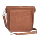 Leather BOHO Mini Crossbody Concealed Carry Purse USA Cowhide - Tan
