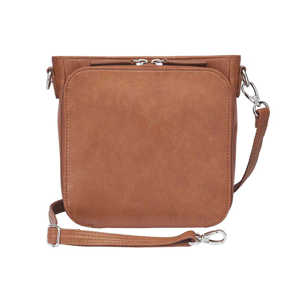 Leather BOHO Mini Crossbody Concealed Carry Purse USA Cowhide - Tan