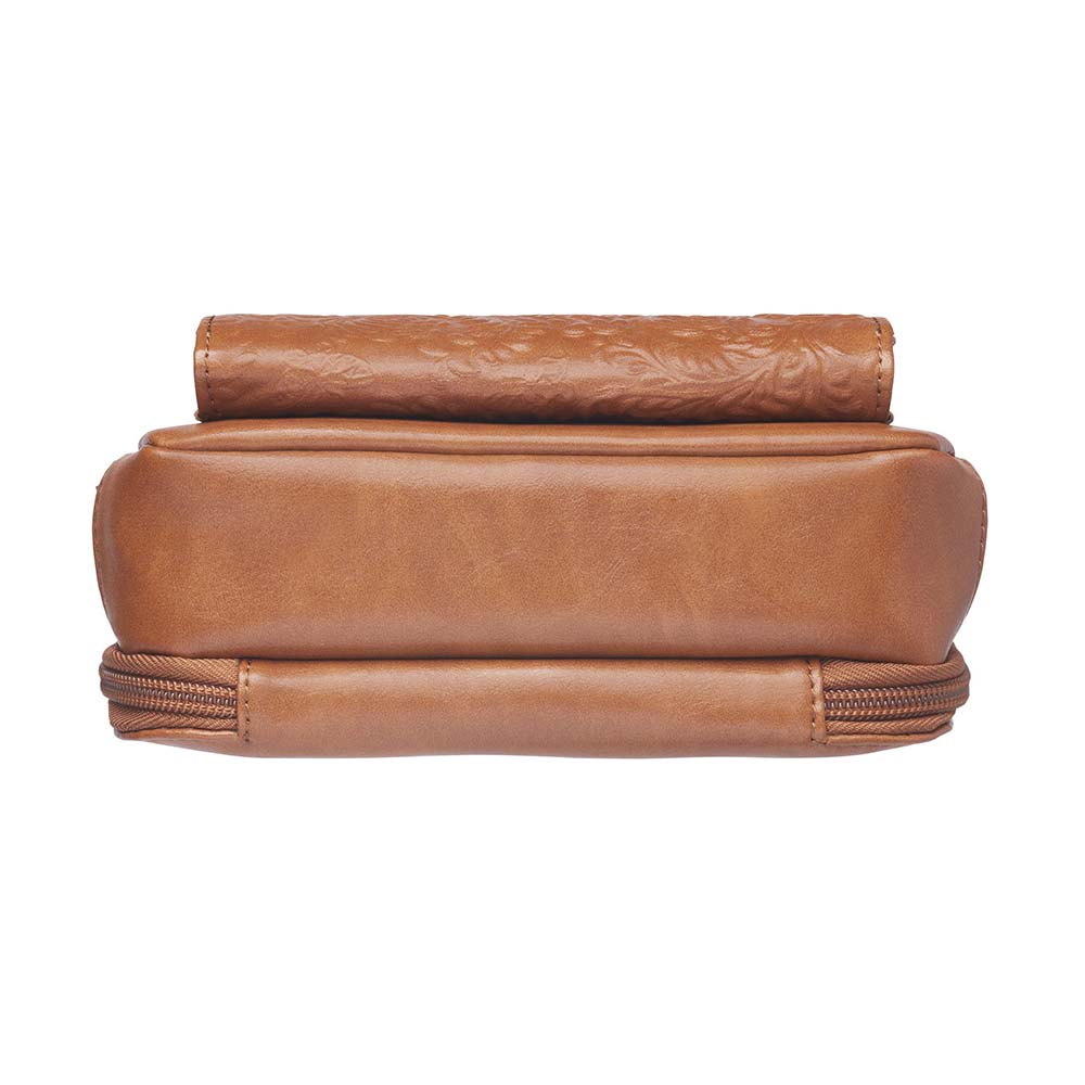 Leather BOHO Mini Crossbody Concealed Carry Purse USA Cowhide - Tan