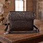 Leather Clutch Concealed Carry Purse Debossed USA Cowhide - Black