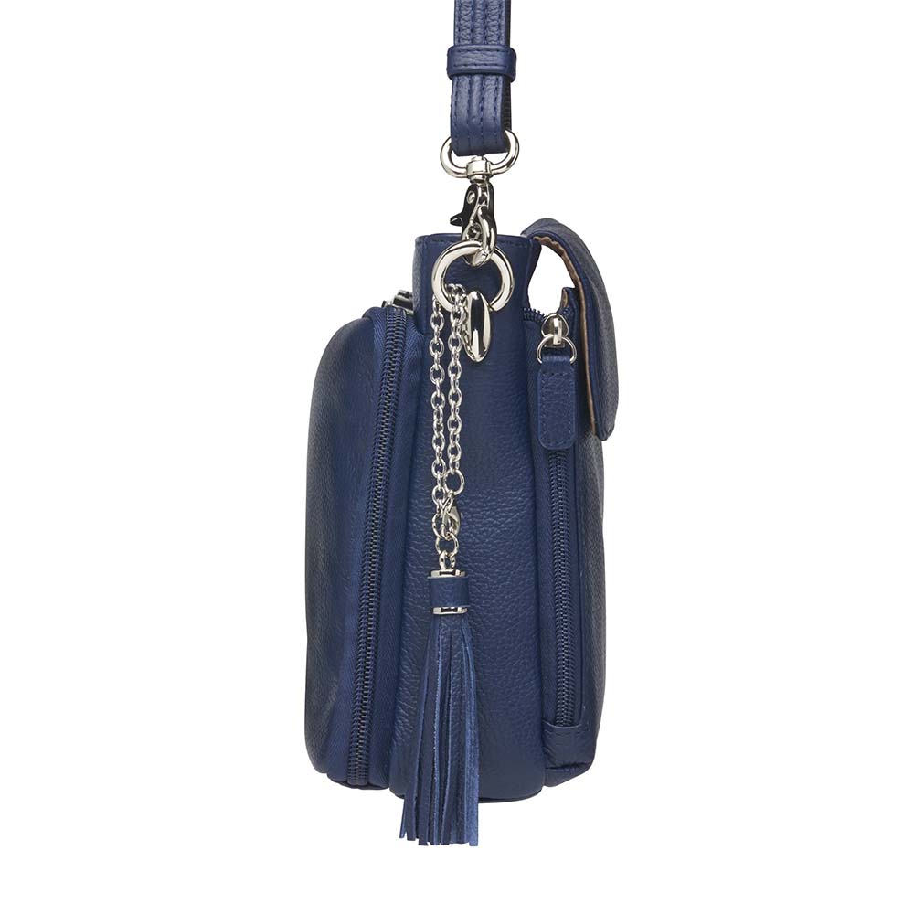 Leather Clutch Concealed Carry Purse Cowhide - Indigo