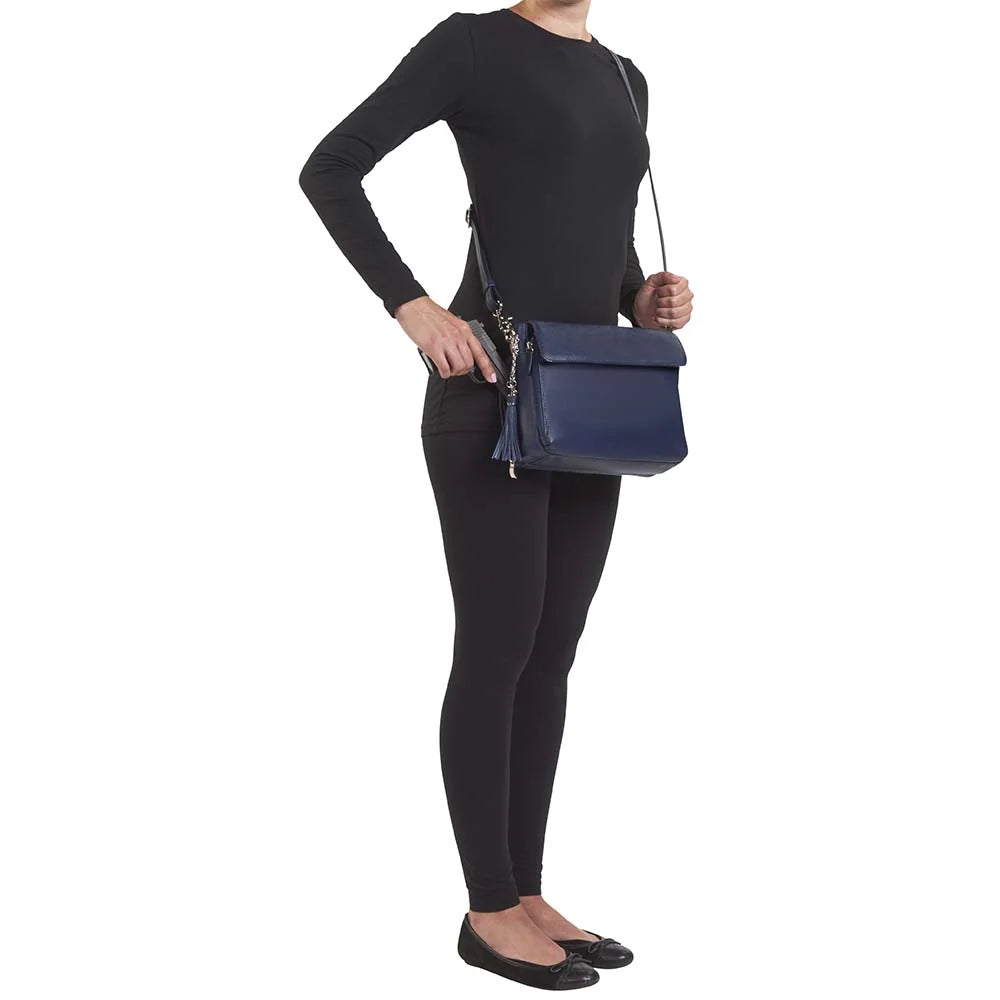 Leather Clutch Concealed Carry Purse Cowhide - Indigo