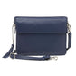 Leather Clutch Concealed Carry Purse Cowhide - Indigo