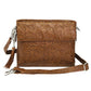 Leather Clutch Concealed Carry Purse Debossed USA Cowhide - Tan
