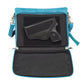 Leather Clutch Concealed Carry Purse Debossed USA Cowhide - Turquoise