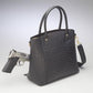 Leather Town Tote Concealed Carry Purse USA Cowhide - Black