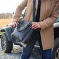 Leather Town Tote Concealed Carry Purse USA Cowhide - Black