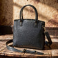 Leather Town Tote Concealed Carry Purse USA Cowhide - Black