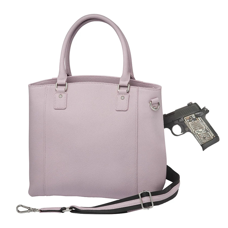 Town Tote Concealed Carry Purse Cowhide Lavender