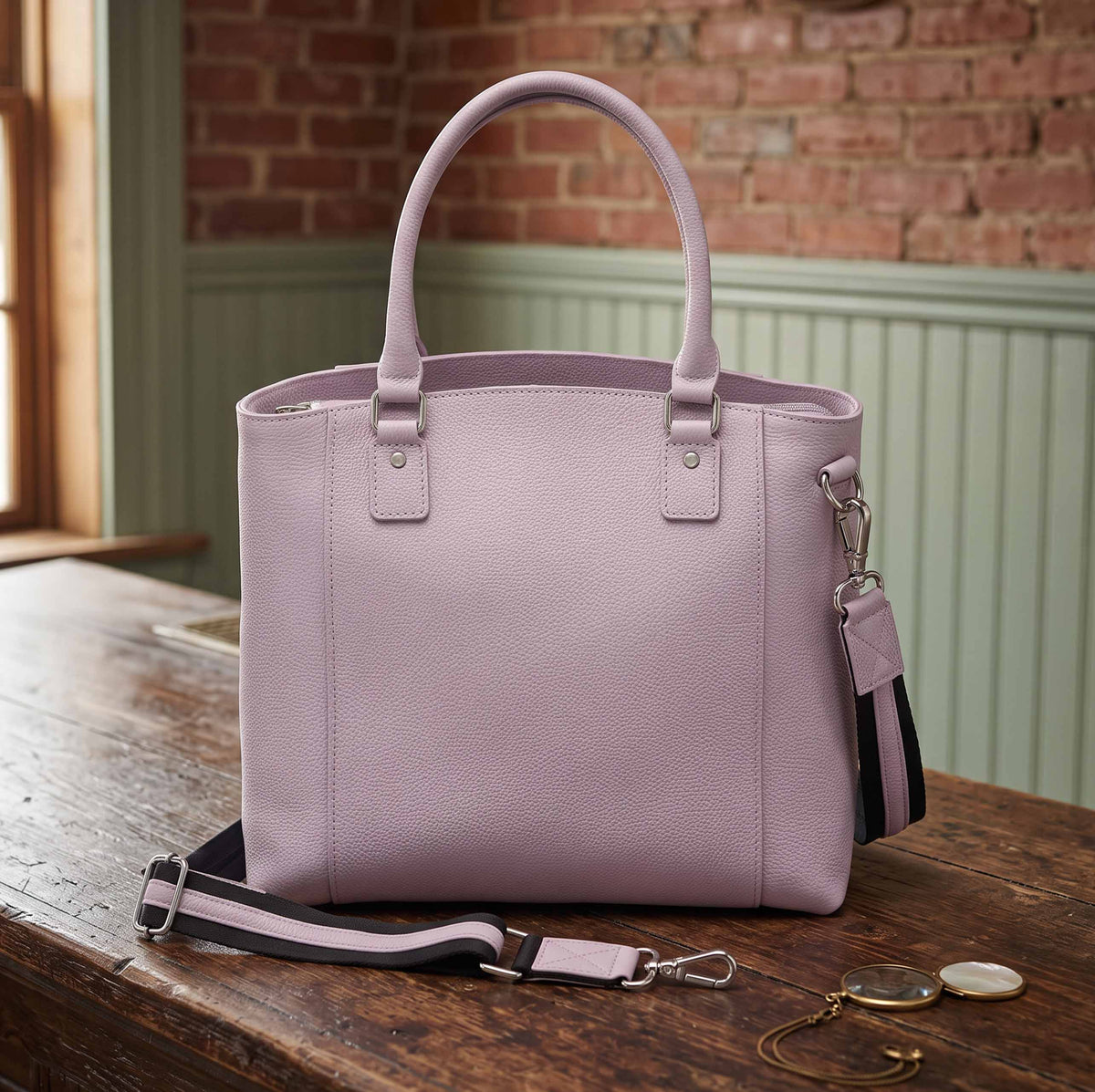 Town Tote Concealed Carry Purse Cowhide Lavender