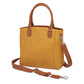 Town Tote Concealed Carry Purse Tooled Cowhide - Mustard