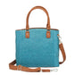 Town Tote Concealed Carry Purse Tooled Cowhide - Turquoise
