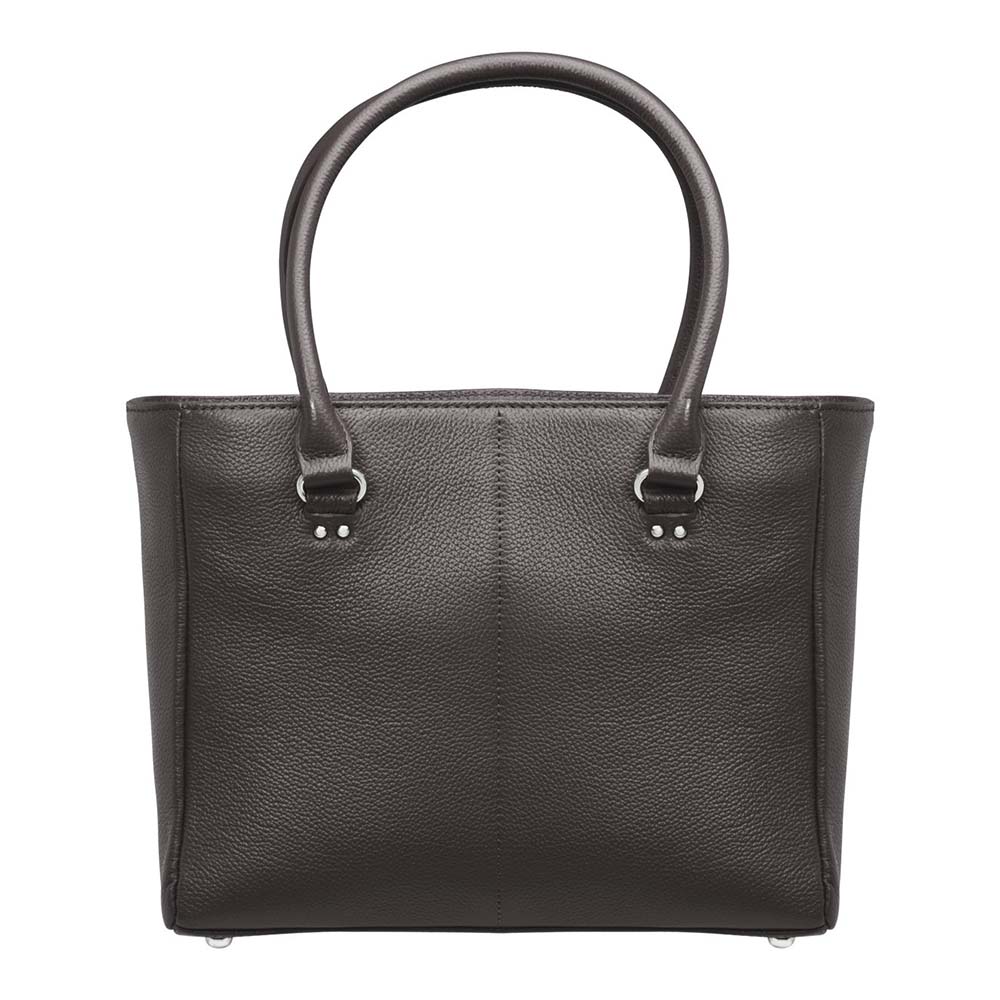 Traditional Open Top Tote Concealed Carry Purse Cowhide - Black