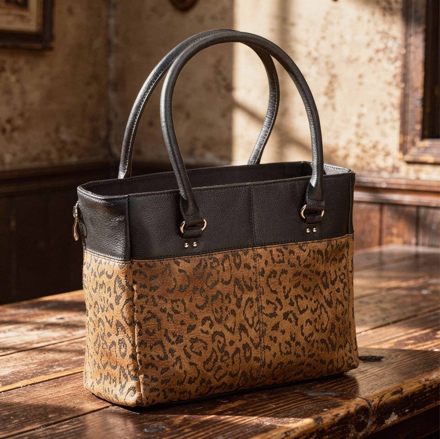 Traditional Open Top Tote Concealed Carry Purse Suede - Tan