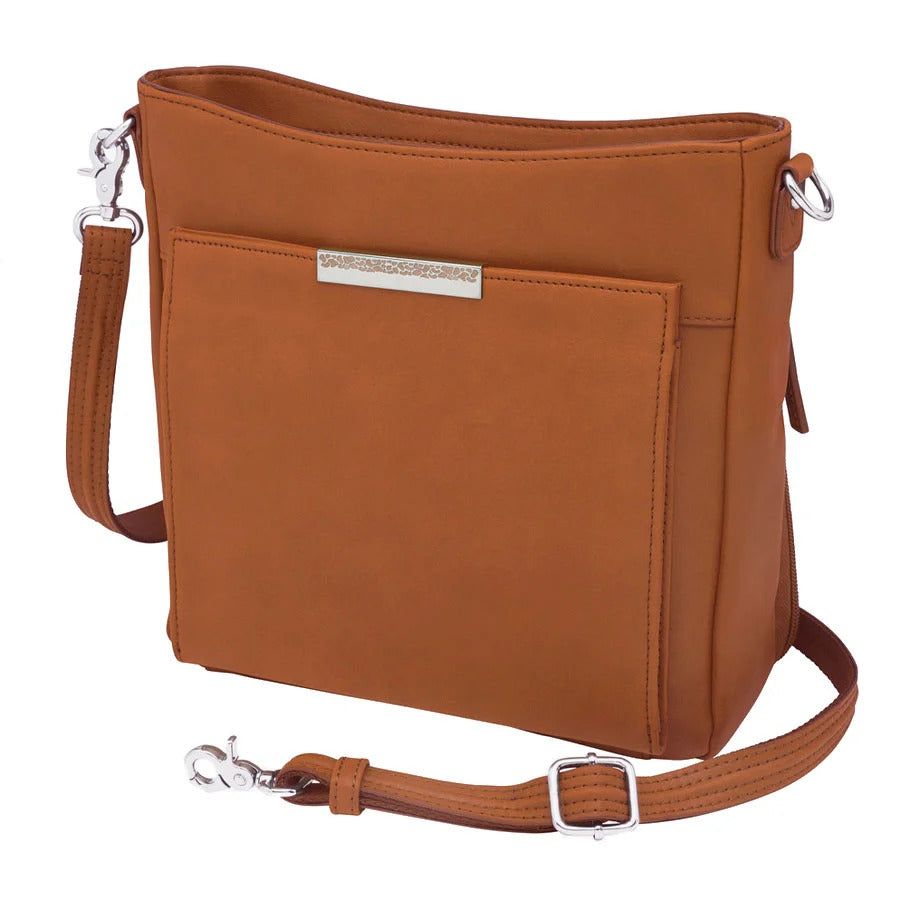 Slim Crossbody Concealed Carry Top Grain USA Cowhide - Saddle