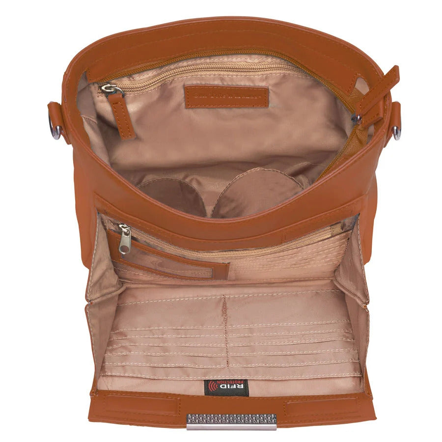 Slim Crossbody Concealed Carry Top Grain USA Cowhide - Saddle