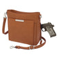 Slim Crossbody Concealed Carry Top Grain USA Cowhide - Saddle