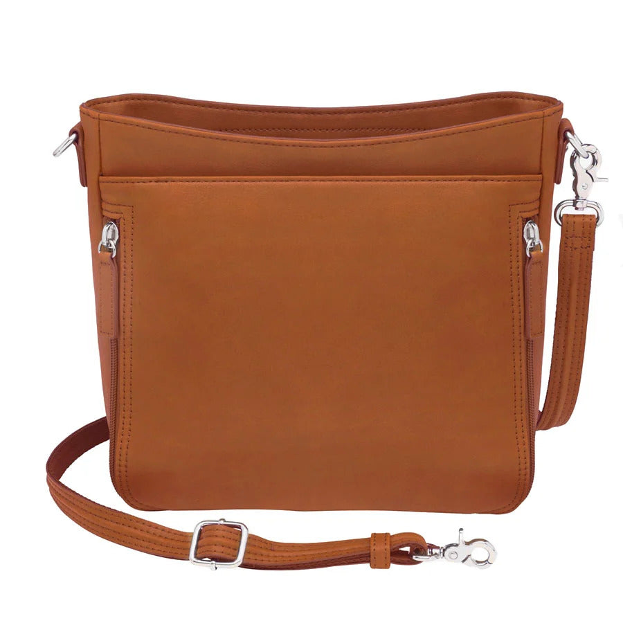 Slim Crossbody Concealed Carry Top Grain USA Cowhide - Saddle
