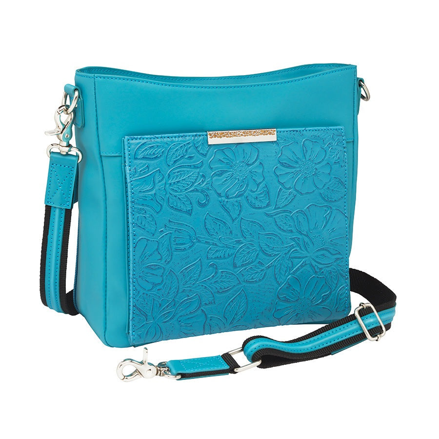 Slim Crossbody Concealed Carry Purse Lambskin - Turquiuse Blue