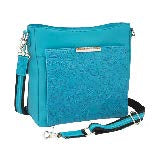Slim Crossbody Concealed Carry Purse Lambskin - Turquiuse Blue